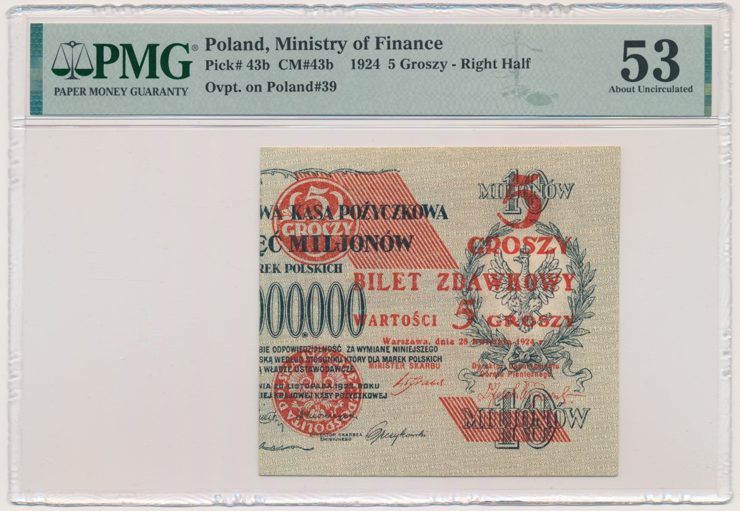 5 groszy 1924 – prawa połowa – PMG 53